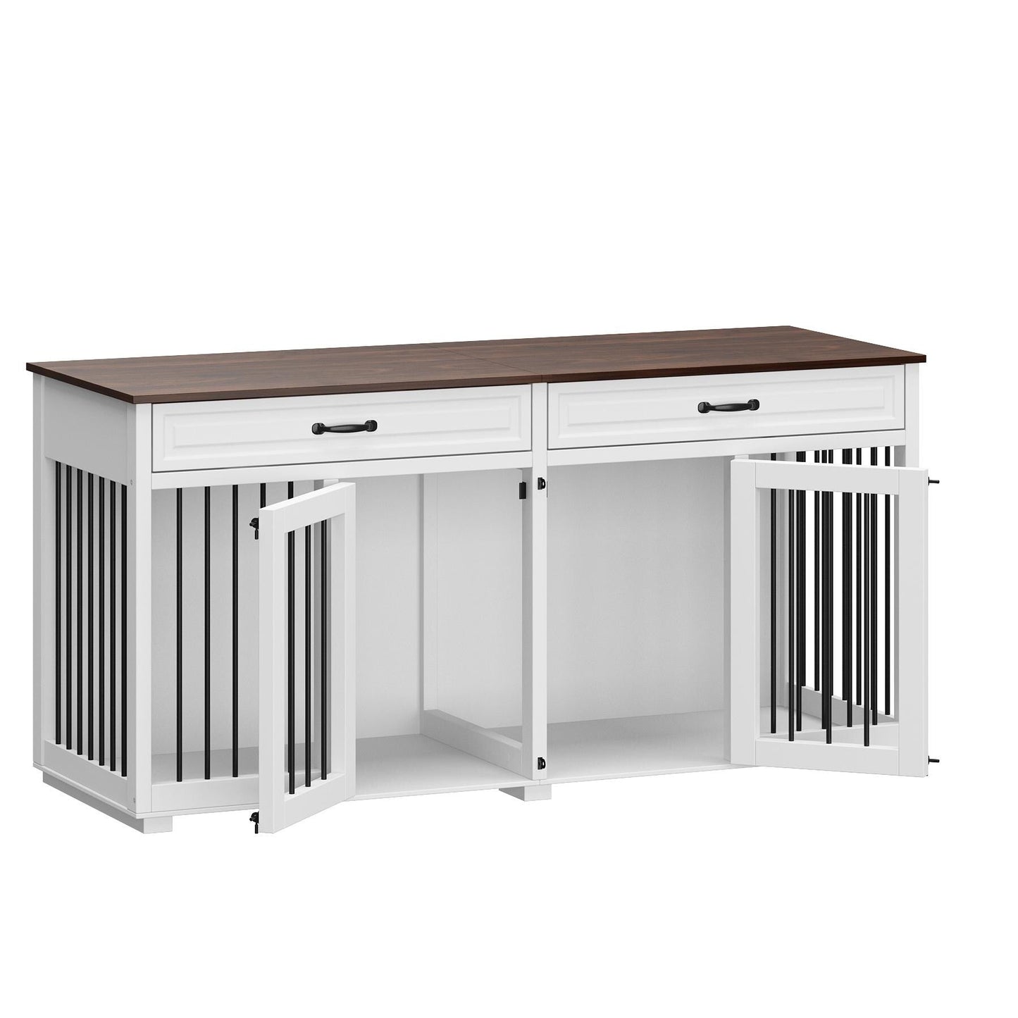 Furniture Style Dog Crate, 64.5 Inch Wooden Large Dog Kennel