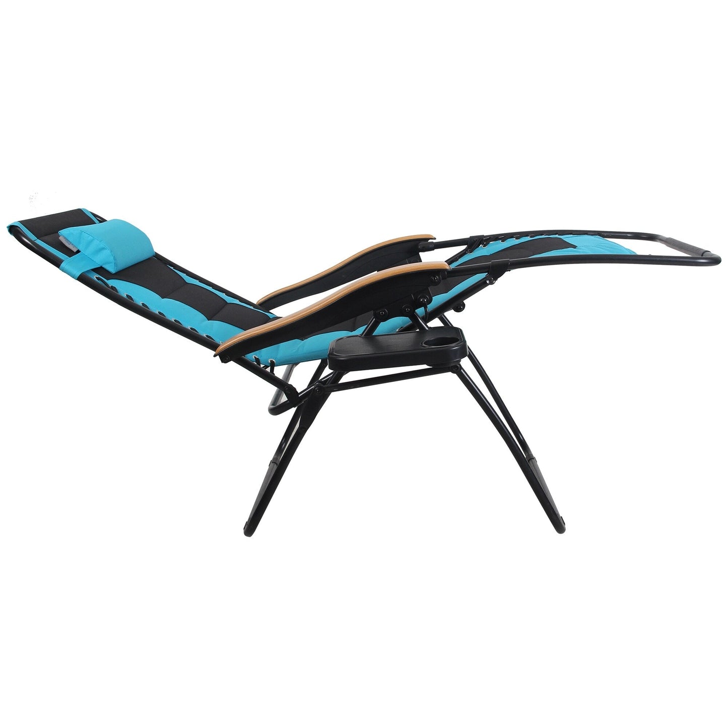 Oversize XL Padded Zero Gravity Lounge Chair Wider Armrest Adjustable Recliner with Cup Holder - N/A