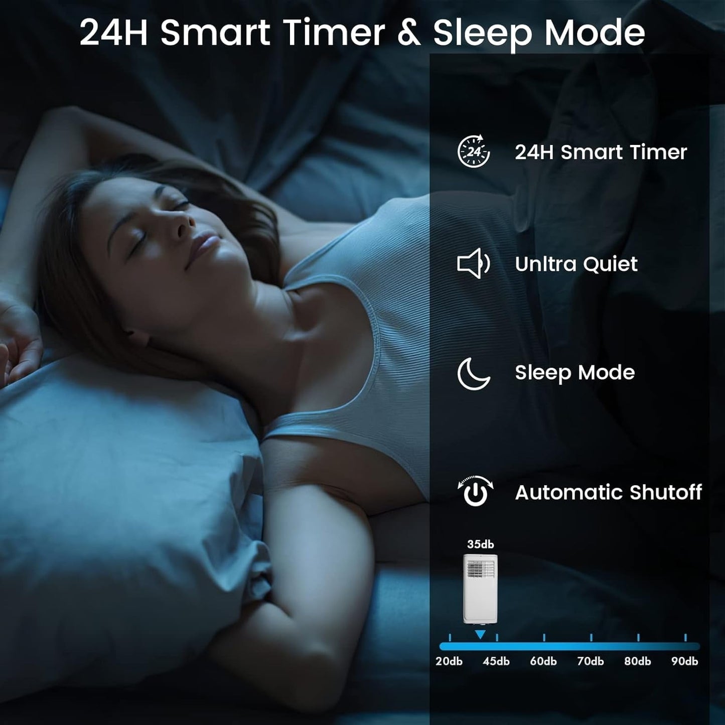 Bossin 8000BTU (Ashrae), 5000BTU（SACC) 3-in-1 Portable Air Conditioners with Remote Control,Quiet Room Portable AC Cooler - 880v