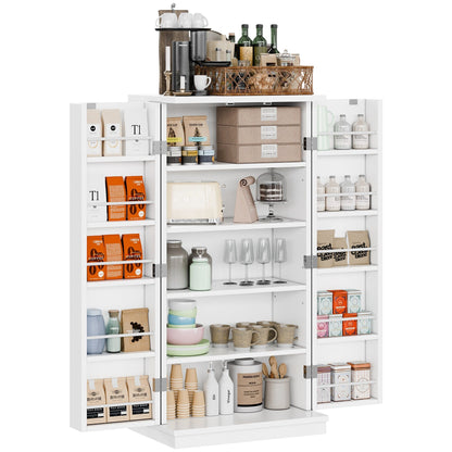 Futzca 47in Pantry Cabinet, Wooden Kitchen Storage Cabinets