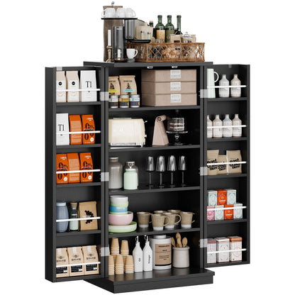 Futzca 47in Pantry Cabinet, Wooden Kitchen Storage Cabinets