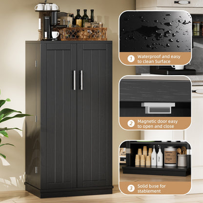 Futzca 47in Pantry Cabinet, Wooden Kitchen Storage Cabinets