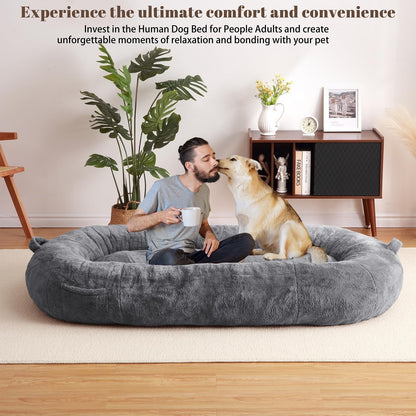Large Dog Bed Washable Human Size Bed with Removable Cover