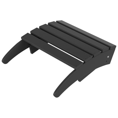 Polytrends Laguna Hdpe All Weather Outdoor Patio Foldable Adirondack Chair With Ottoman (2-Piece Set)