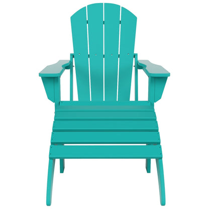 Polytrends Laguna Hdpe All Weather Outdoor Patio Foldable Adirondack Chair With Ottoman (2-Piece Set)