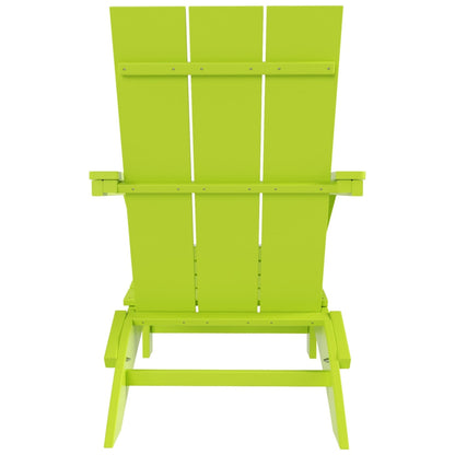 Polytrends Shoreside Modern Eco-Friendly All Weather Commercial-Residential Folding Adirondack Chair