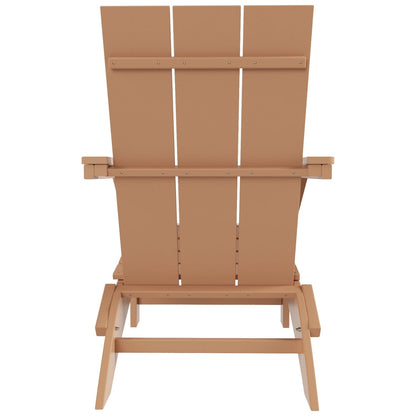 Polytrends Shoreside Modern Eco-Friendly All Weather Commercial-Residential Folding Adirondack Chair
