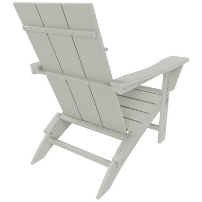 Polytrends Shoreside Modern Eco-Friendly All Weather Commercial-Residential Folding Adirondack Chair