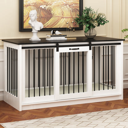 Pet Residence with Iron Tube Reinforcement Stylish & Sturdy Dog Crate